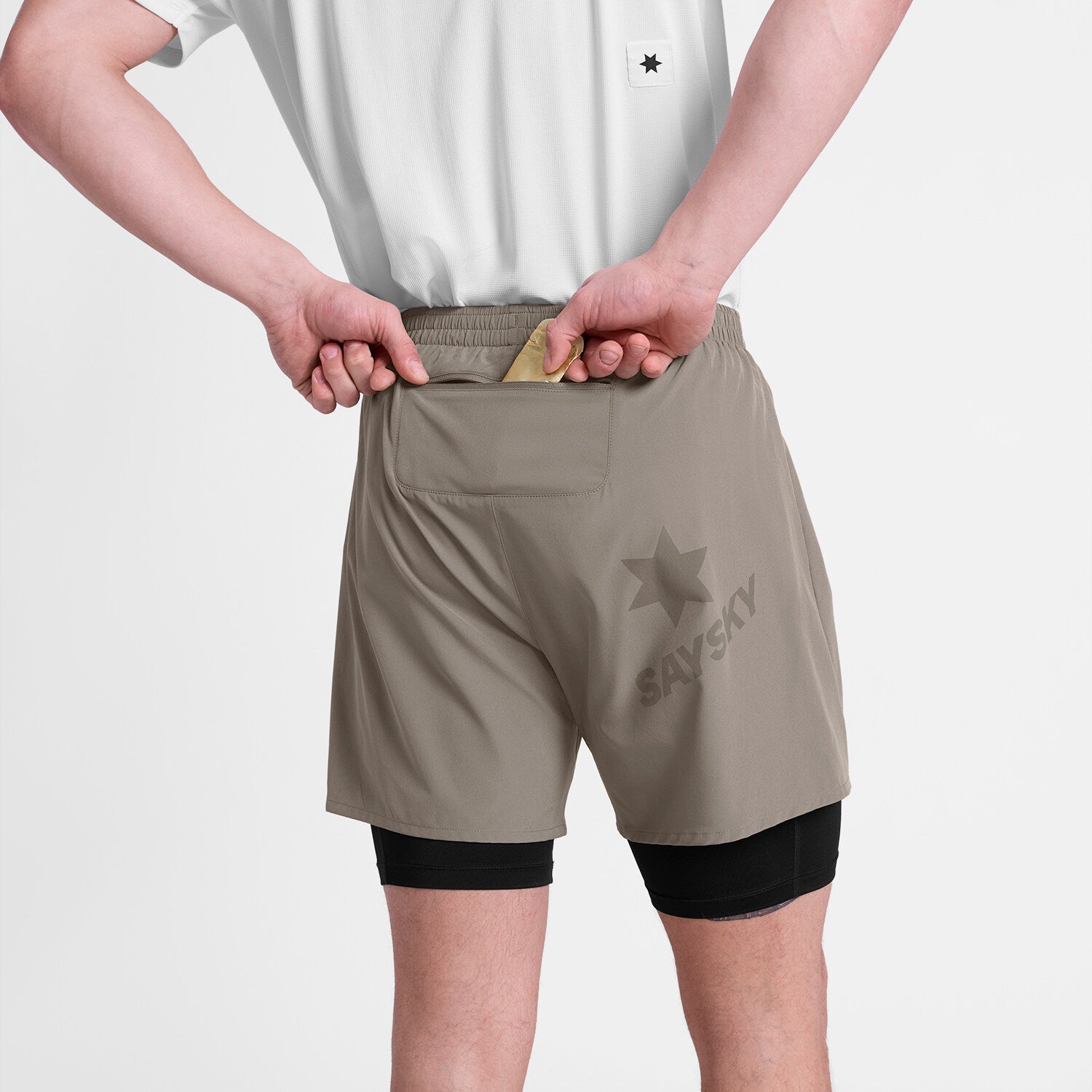 Saysky 2 in 1 Pace Shorts 5'' Taupe 714 SM40002