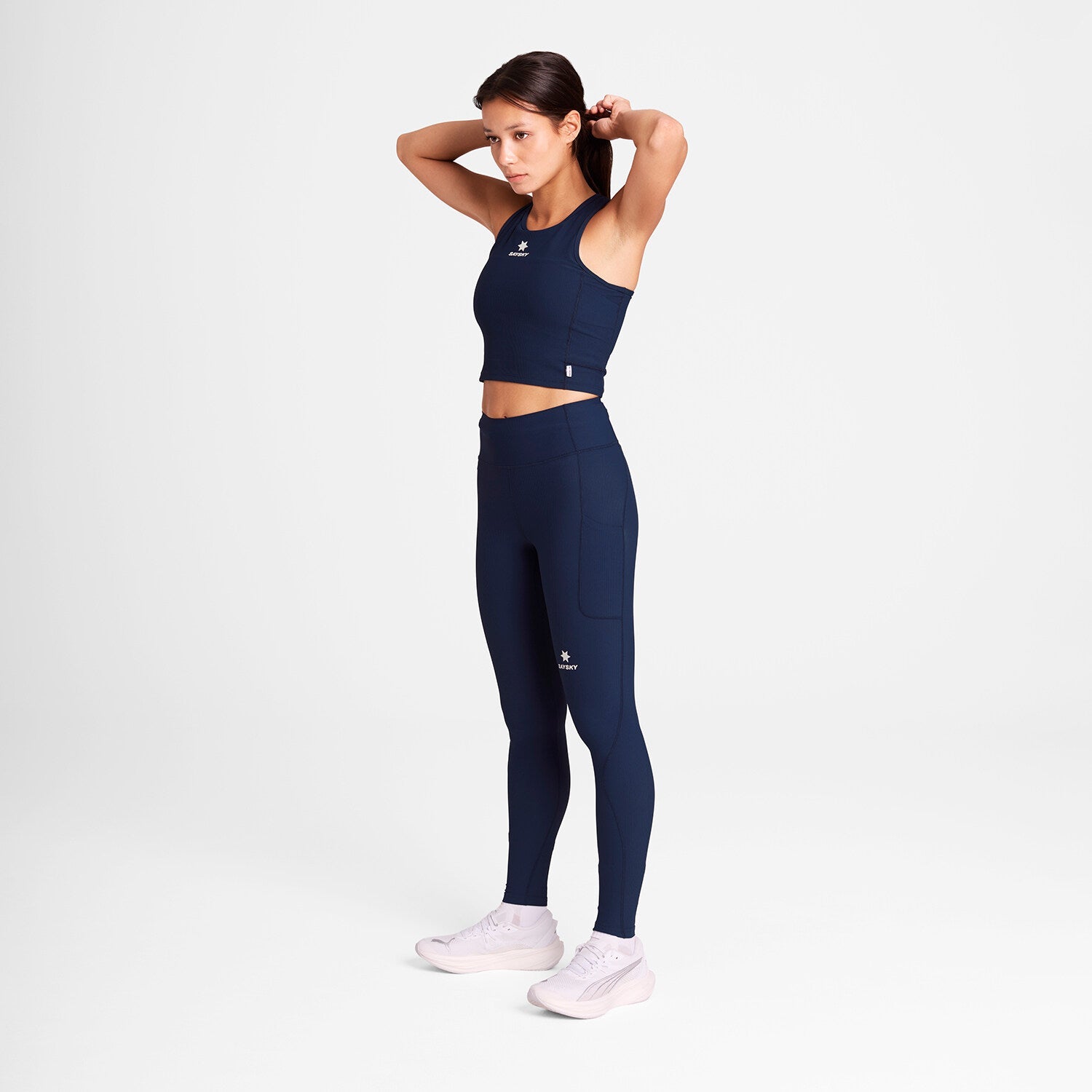 Saysky Combat Rib Crop Top Blue 201 SW30005