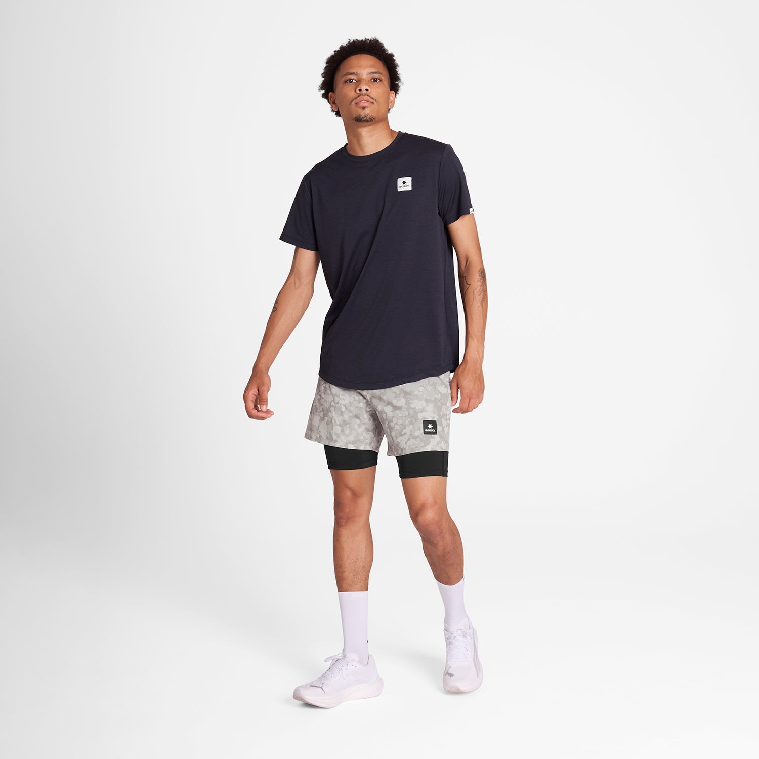 SAYSKY Camo Pace 2 in 1 Shorts 5'' SHORTS 1049 - SAND AOP