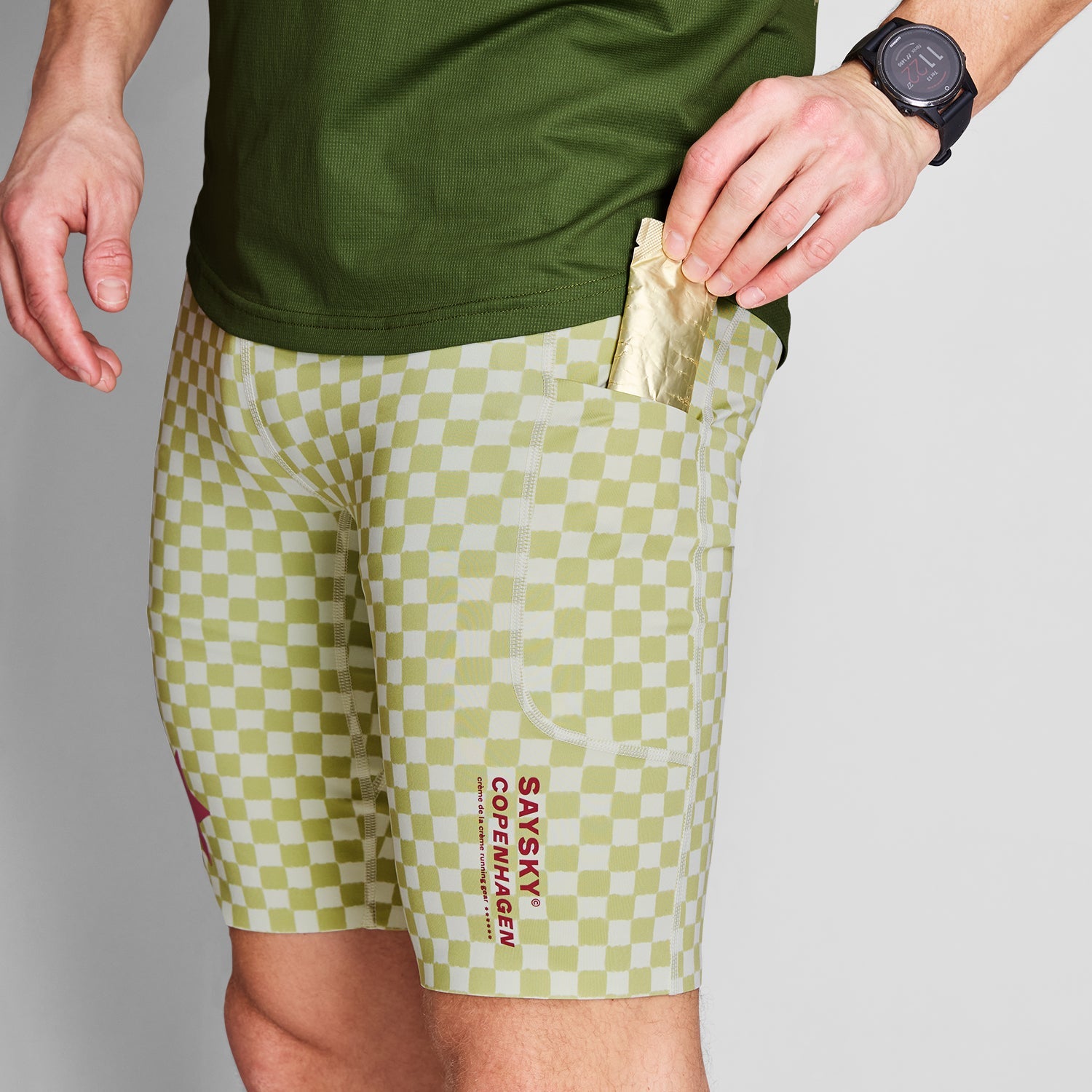 SAYSKY Checker Combat+ Short Tights 9'' TIGHTS 1034 - GREEN AOP