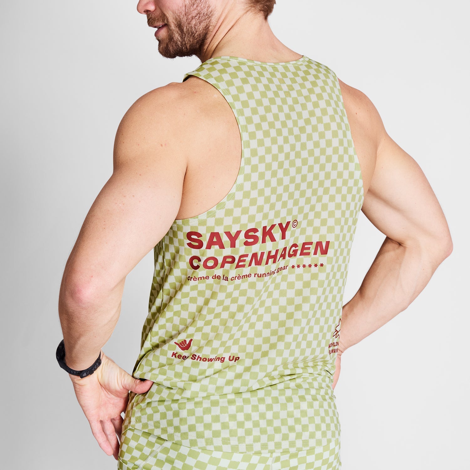 SAYSKY Checker Combat Singlet SINGLETS 1034 - GREEN AOP