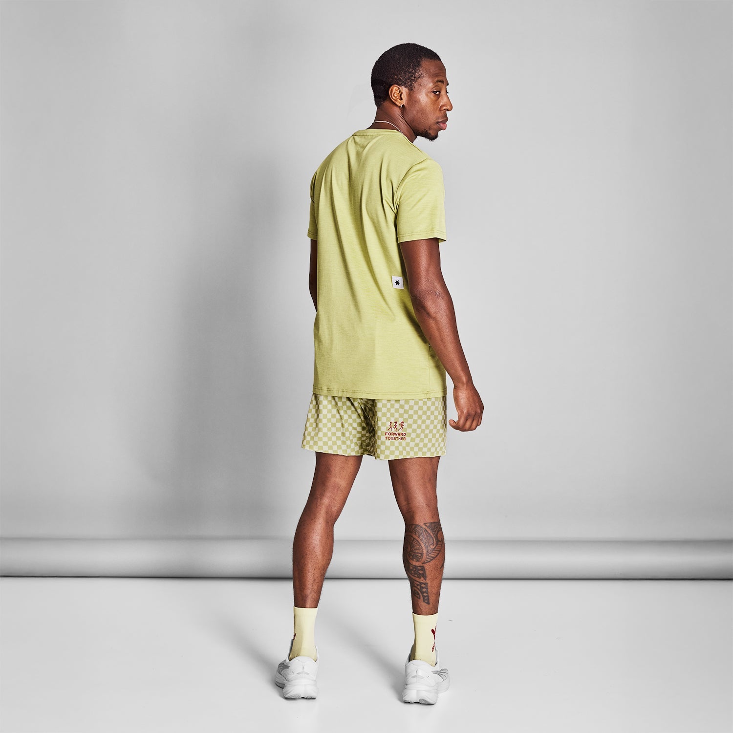 SAYSKY Checker Pace Shorts 5'' SHORTS 1034 - GREEN AOP