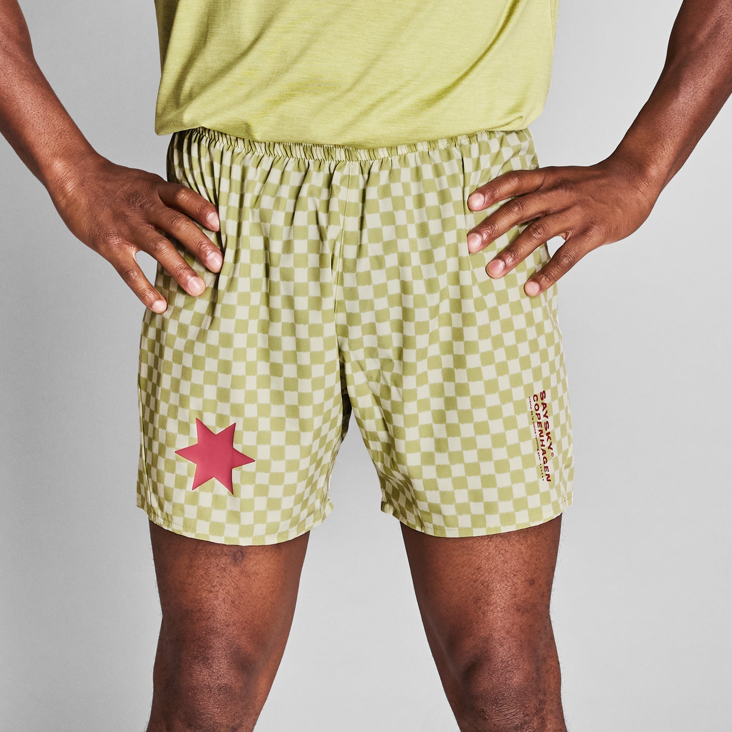 SAYSKY Checker Pace Shorts 5'' SHORTS 1034 - GREEN AOP