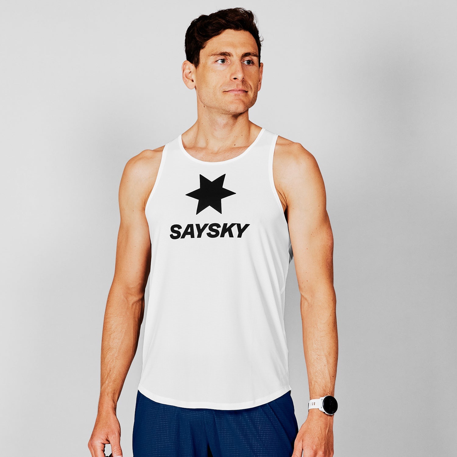 SAYSKY Logo Flow Singlet SINGLETS 101 - WHITE