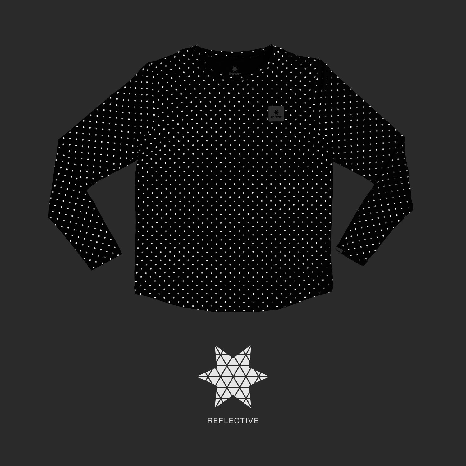 SAYSKY Reflective Polka Pace Long sleeve LONG SLEEVES 1018 - BLACK AOP