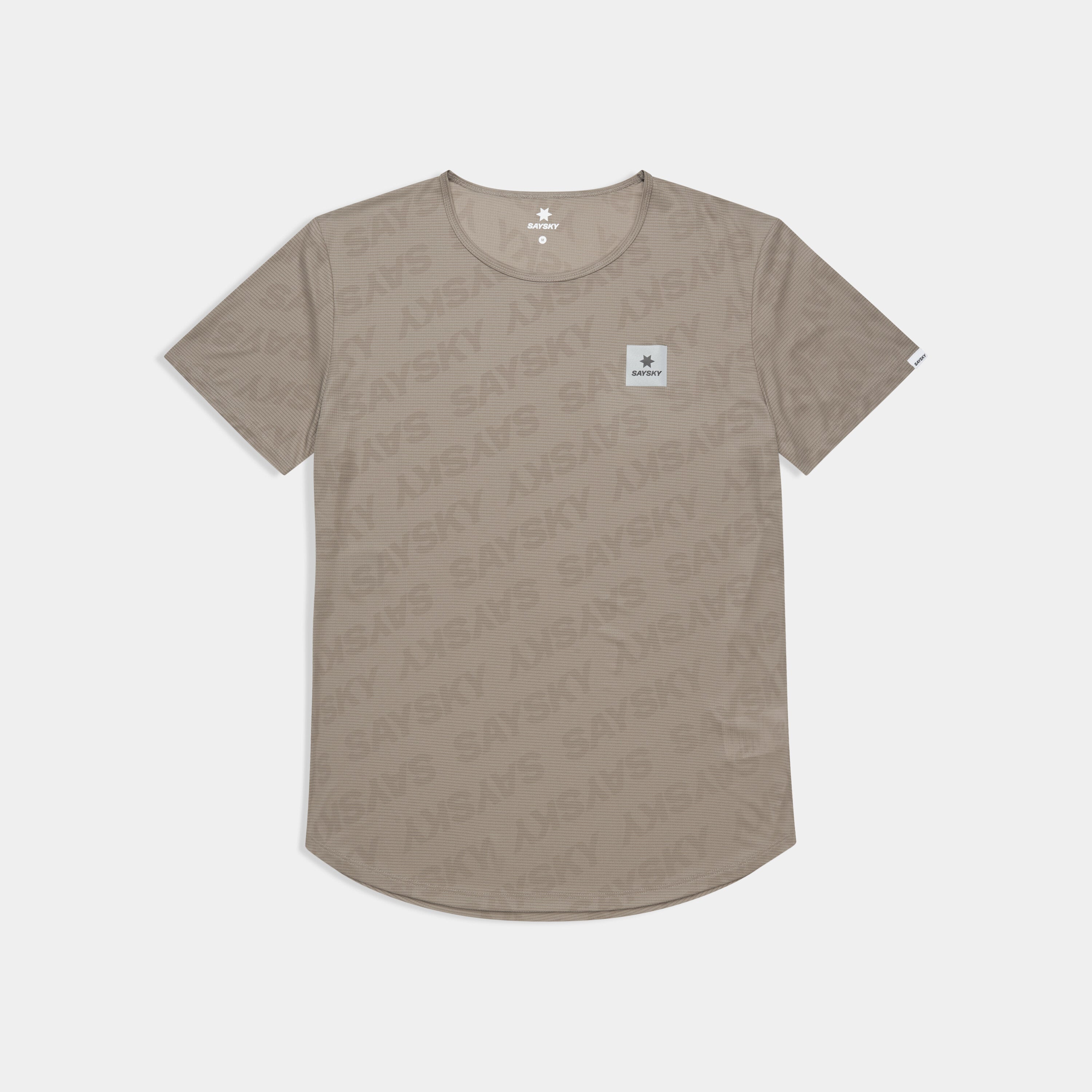 Saysky Clean Flow T-shirt Dark Beige Logo 1070 SM25011