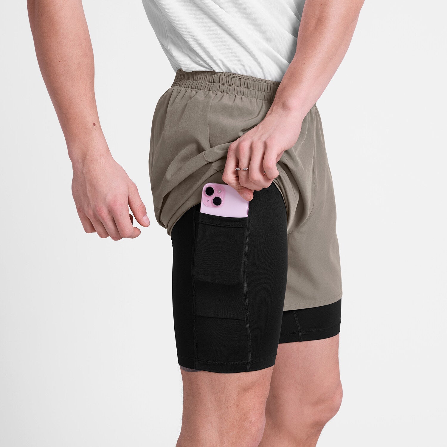 Saysky 2 in 1 Pace Shorts 5'' Taupe 714 SM40002