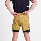 Saysky Tiger Pace 2 in 1 Shorts 5'' Yellow Camo 1064 SM40007