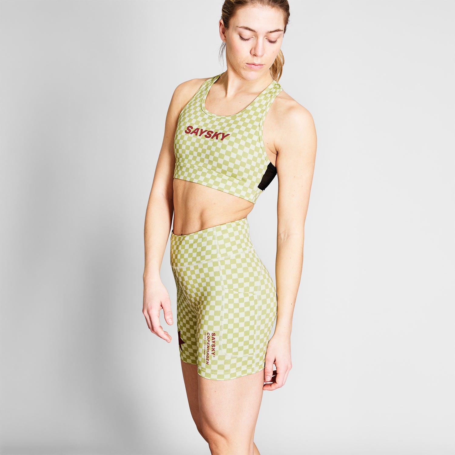 SAYSKY Checker Combat+ Short Tights 7'' TIGHTS 1034 - GREEN AOP