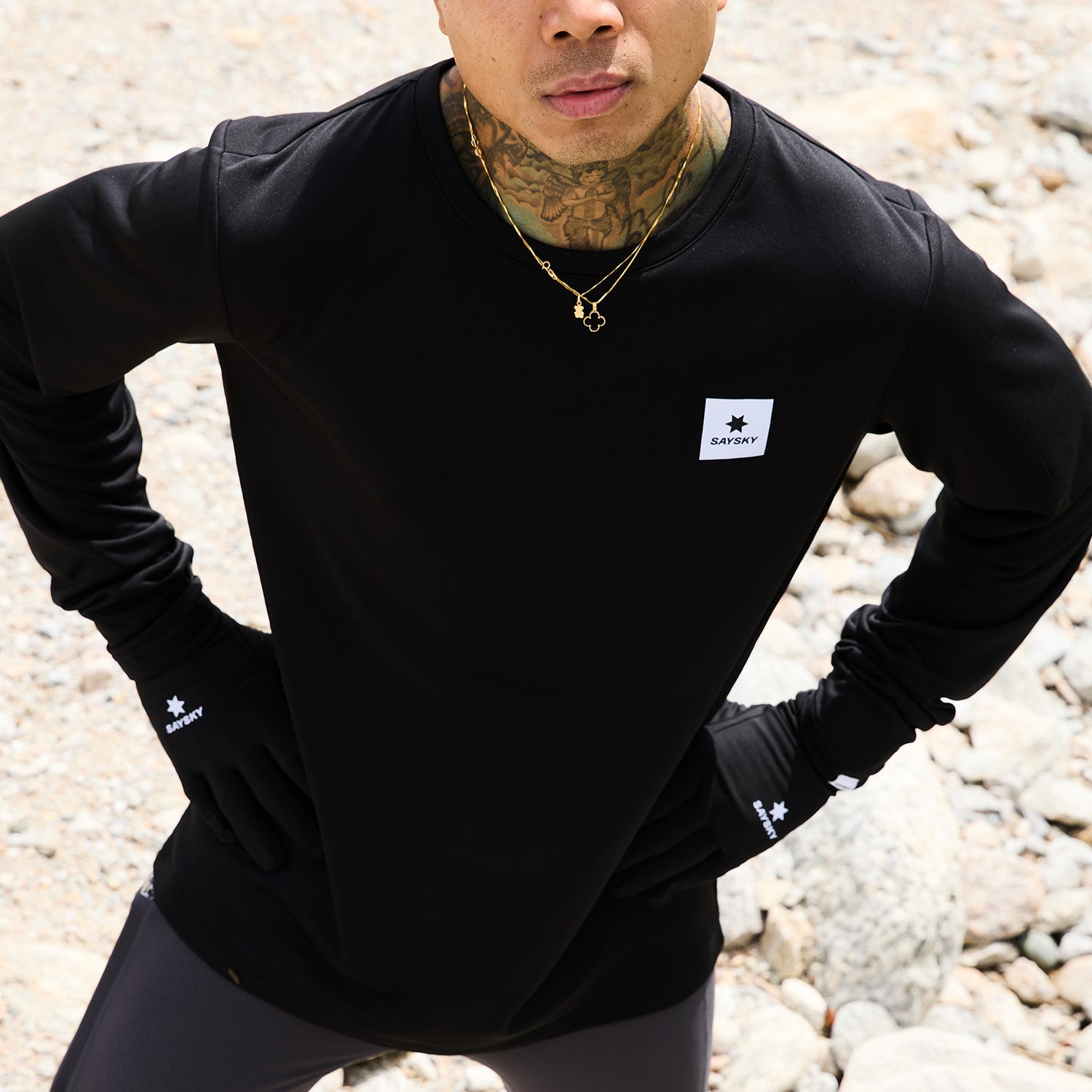 SAYSKY Flow Base Layer Long Sleeve LONG SLEEVES 901 - BLACK