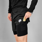 SAYSKY Polka 2 In 1 Pace Shorts 5'' SHORTS 1018 - BLACK AOP